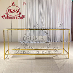 Moderno Juego de Mesa de Bar para Exteriores de Acero Inoxidable Dorado para Bodas en Dubái - Product Image 4