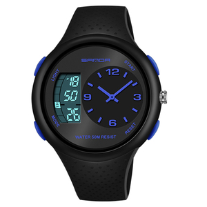 SANDA Dual Display Outdoor Sports <strong>Watches</strong> Mens Fashion 5Bar Waterproof Wristwatches Electronic <strong>Watch</strong> Digital Relogio - Product Image 4