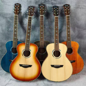 36-Inch Glossy Antique OM Style Acoustic Guitar Solid Spruce <b>Top</b> Mahogany Body Indian Fretboard Good Sound OEM - Product Image 3
