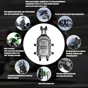 Kewig-Soporte impermeable para <span class=keywords><strong>teléfono</strong></span> móvil <span class=keywords><strong>de</strong></span> alta calidad, bloqueo <span class=keywords><strong>de</strong></span> amortiguador antirrobo para accesorios <span class=keywords><strong>de</strong></span> motocicletas - Product Image 2