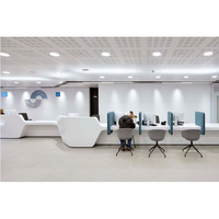 Comptoir de réception en pierre artificielle 2026, surface solide, table de service pour centre commercial, poste d'infirmière, comptoir d'accueil de bureau