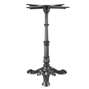 Personalizado al por mayor Pedestal muebles patas ajustables de hierro fundido de acero inoxidable Café Comedor Bar Base de mesa de metal