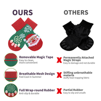 Chaussettes de Noël en polyester assorties pour chien et propriétaire, antidérapantes, chaudes, protectrices pour les pattes, pour petits chiens, confortables, cadeau familial, hiver, automne