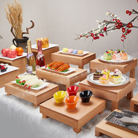 Présentoir à dessert en bois de hêtre pour buffet, pause thé, étagère à pâtisserie rétro à plusieurs niveaux, pour gâteaux, sushis, fromages, utilisation en restaurant