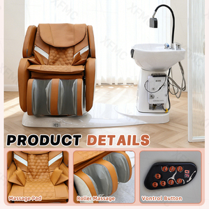 เก้าอี้นวดเท้าไฟฟ้าแบบหมุนได้ เก้าอี้เอนนอนพักผ่อน เก้าอี้สระผมแบบปรับได้พร้อมอ่างล้างผม - Product Image 6