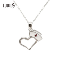 Vente en gros de bijoux tendances Pendentif en forme de cœur en argent sterling 925 avec chaîne câblée Collier pour femmes Cadeau personnalisé