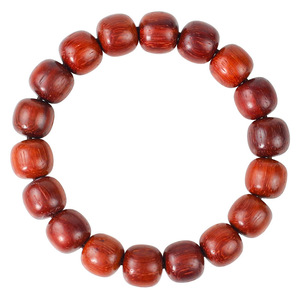 <b>Red</b> Rosewood <b>Bracelet</b> 11x12mm Barrel Beads Unisex Jewelry Everyday Wear - Product Image 5