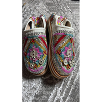 El yapımı Fas Aouge Babuşu, Berber desenli deri terlik, unisex, iç ve dış mekan kullanımı için.