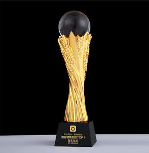 Atacado grande logotipo personalizado metal troféu desenhos de golfe transparente resina de cristal honra brinquedo para eventos de competição esportes - Product Image 2