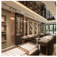 Vitrine de présentation de bijoux en bois à prix d'usine avec éclairage LED, présentoir écologique pour magasins de détail