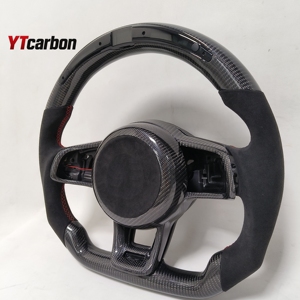 YTcarbon pour T-Roc <span class=keywords><strong>Touran</strong></span> GT GLI GTI GTD GTE <span class=keywords><strong>R</strong></span>-<span class=keywords><strong>line</strong></span> Racing Style volant en Fiber de carbone véritable personnalisé - Product Image 4