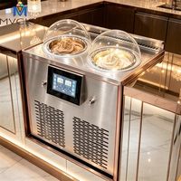 Machine à glace artisanale professionnelle italienne à double cylindre, à dessus ouvert, pour gelato, en stock aux États-Unis