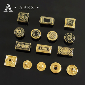 Apex Nút Nhà Sản Xuất 12Mm Mô Hình Tùy Chỉnh Logo Vòng Kẽm Hợp Kim Kim Loại Vàng Nút jubbah Snap Nút Cho Hồi Giáo Quần Áo - Product Image 2