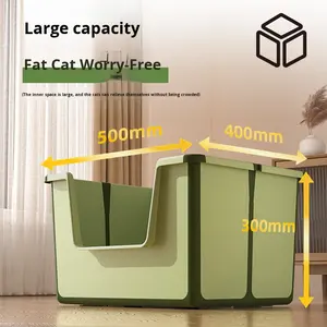 Escolha Diversão Dobrável Semi Fechado Plástico Portátil <span class=keywords><strong>Litter</strong></span> <span class=keywords><strong>Box</strong></span> gato, Grande Capacidade Ao Ar Livre <span class=keywords><strong>Litter</strong></span> <span class=keywords><strong>Box</strong></span> Cat Adequado para Grandes Animais de Estimação - Product Image 3