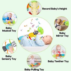 Juguetes Sensoriales Montessori para Bebés, Juguetes Musicales de Peluche de Animales, Juguetes de Oruga Suaves para Bebés, Tiempo Boca Abajo con Sonajero - Product Image 6