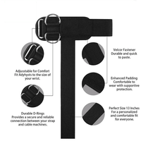 Sangle de poignet réglable pour musculation et tractions avec anneau en D – Support de préhension pour haltérophilie et exercices de gym