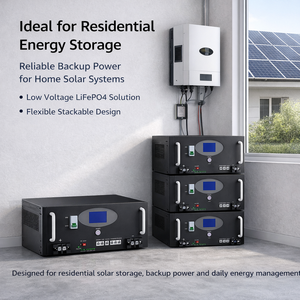 แบตเตอรี่ลิเธียมไอรอนฟอสเฟต (LiFePO4) แบบต่อพ่วงได้สำหรับเก็บพลังงานภายในบ้าน 51.2V ความจุ 5kWh 10kWh 14kWh 16kWh สำหรับระบบโซลาร์เซลล์ - Product Image 2
