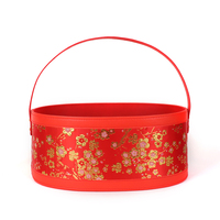 Panier en cuir pour le Nouvel An, panier à fruits, panier cadeau de fiançailles chinoises, boîte cadeau et panier cadeau