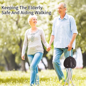 Aluminum Alloy Telescopic <b>Walking</b> <b>Stick</b> With Seat Non Slip Rubber Tip Lightweight Multifunctional For Elderly Support - Product Image 3