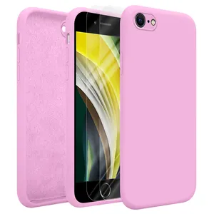 Capa protetora para celular, capa de silicone com forro de microfibra e almofada de borracha, proteção de câmera para iPhone 7 8 Plus