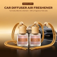Diffuseur d'aromathérapie rond en verre violet de 8 ml pour voiture, flacon vide rechargeable, OEM en gros