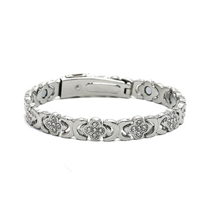 Fashion <b>Bangle</b> Women's Adjustable Zinc Alloy Flower Shape Magnetic <b>Bracelet</b> Gift Jewelry - Product Image 2