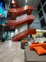 Escalier robuste en acier inoxydable résistant à l'usure, en forme de Z, pour les bureaux commerciaux, les parcs et les zones à fort trafic