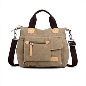 Sac fourre-tout réutilisable de haute qualité, nouveau design, sac à bandoulière en toile pour femme, sac à main de shopping avec fermeture éclair - Product Image 1
