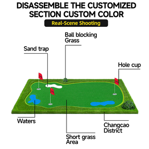 Fabrika Özel Üretim 18 Delikli <span class=keywords><strong>Mini</strong></span> <span class=keywords><strong>Golf</strong></span> Sahası Ücretsiz Tasarım Katlanabilir Taşınabilir Suni Çim Putting Green - Product Image 3