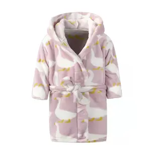 Peignoir pour enfants, en tissu personnalisé, respirant, en flanelle, pyjama en molleton, à imprimé, mignon, en microfibre, robes de nuit, pour bébé