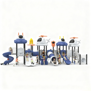 Structure de jeu commerciale durable de grande taille en plastique LLDPE <span class=keywords><strong>avec</strong></span> toboggans, structure multi-activités et cadre d'escalade à <span class=keywords><strong>toboggan</strong></span> rotatif - Product Image 2