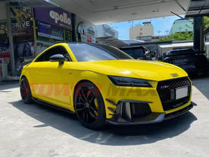 Lèvre de pare-chocs avant en Fiber de carbone <span class=keywords><strong>ABT</strong></span> Style pour <span class=keywords><strong>Audi</strong></span> TTRS MK3 8s séparateur avant 2016-2019 - Product Image 4