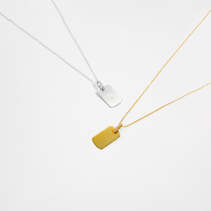 FUAMAY bijoux minimalistes en argent 925 plaqué or 18 carats personnalisé gravé empilable chaîne de base pendentif blanc nom/Date colliers - Product Image 4