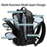 Sac à dos multifonctionnel à compression sous vide avec compartiments multiples, système MOLLE, résistant à l'eau, pour voyages d'affaires et activités de plein air