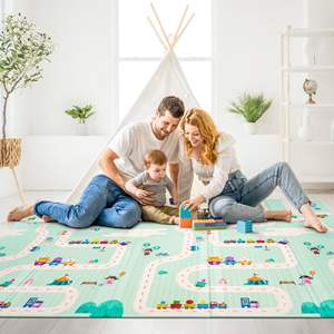 Tapis de <span class=keywords><strong>jeu</strong></span> pliable pour bébé Tapis en mousse pour enfants pour sol avec sac de voyage Tapis de <span class=keywords><strong>jeu</strong></span> pliables imperméables pour bébés - Product Image 1