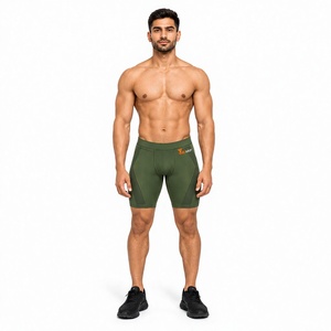 Shorts de compression pour hommes – Tissu extensible performant pour la gym et l'entraînement – Couche de base athlétique – Short de sport sécurisé - Product Image 1
