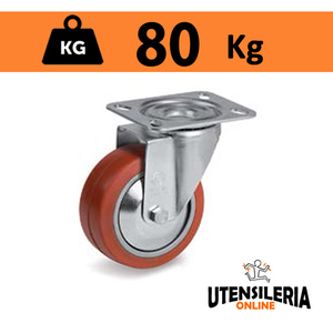 Rueda de goma de silicona 72GS con soporte giratorio NL, máx. 80kg - Product Image 1