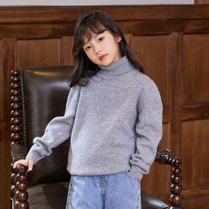Vente en gros de chandails en pure laine pour enfants en automne et en hiver <span class=keywords><strong>pull</strong></span> à col haut pour garçons tricots épaissis pour filles bas haut - Product Image 6
