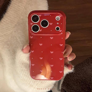 Funda Protectora para iPhone 17 Pro Max, Diseño Vintage Simple con Lazo Rojo Vino, Recortes Precisos, Cobertura Total, Antigolpes - Product Image 2