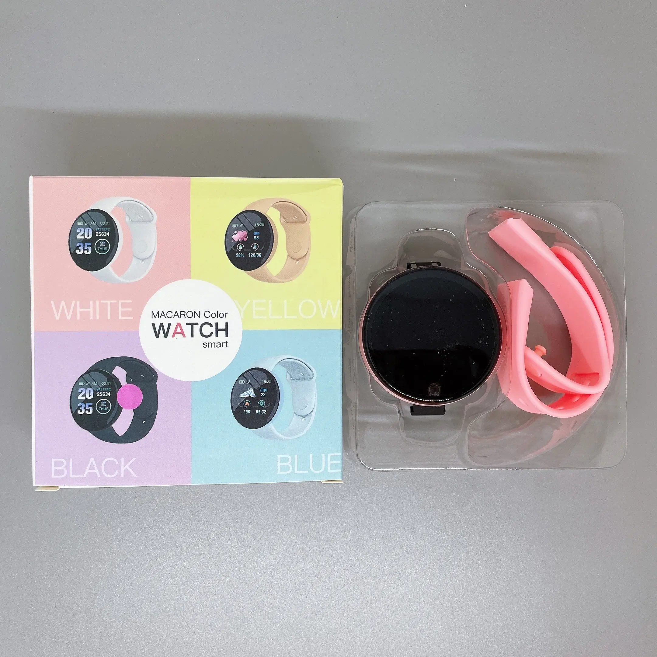 Montre connectée D18, bracelet-montre personnalisé, avec appareil photo, compatible avec Android et IOS