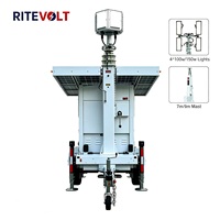 Tour d'éclairage solaire portable pliable de nouvelle conception, haute qualité, étanche IP67, résistant au vent 117 km/h, hauteur 4,5 m, pour usage en jardin