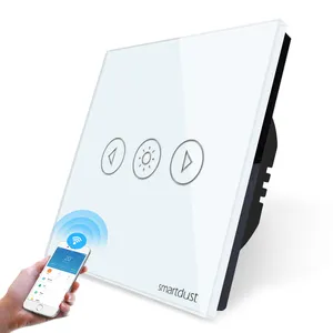 Smartdust EU Crystal Glass Tuya Smart WiFi Dimmer Switch 1 gang Touch Buttons 1 Way Smart Life Voice Control Switch