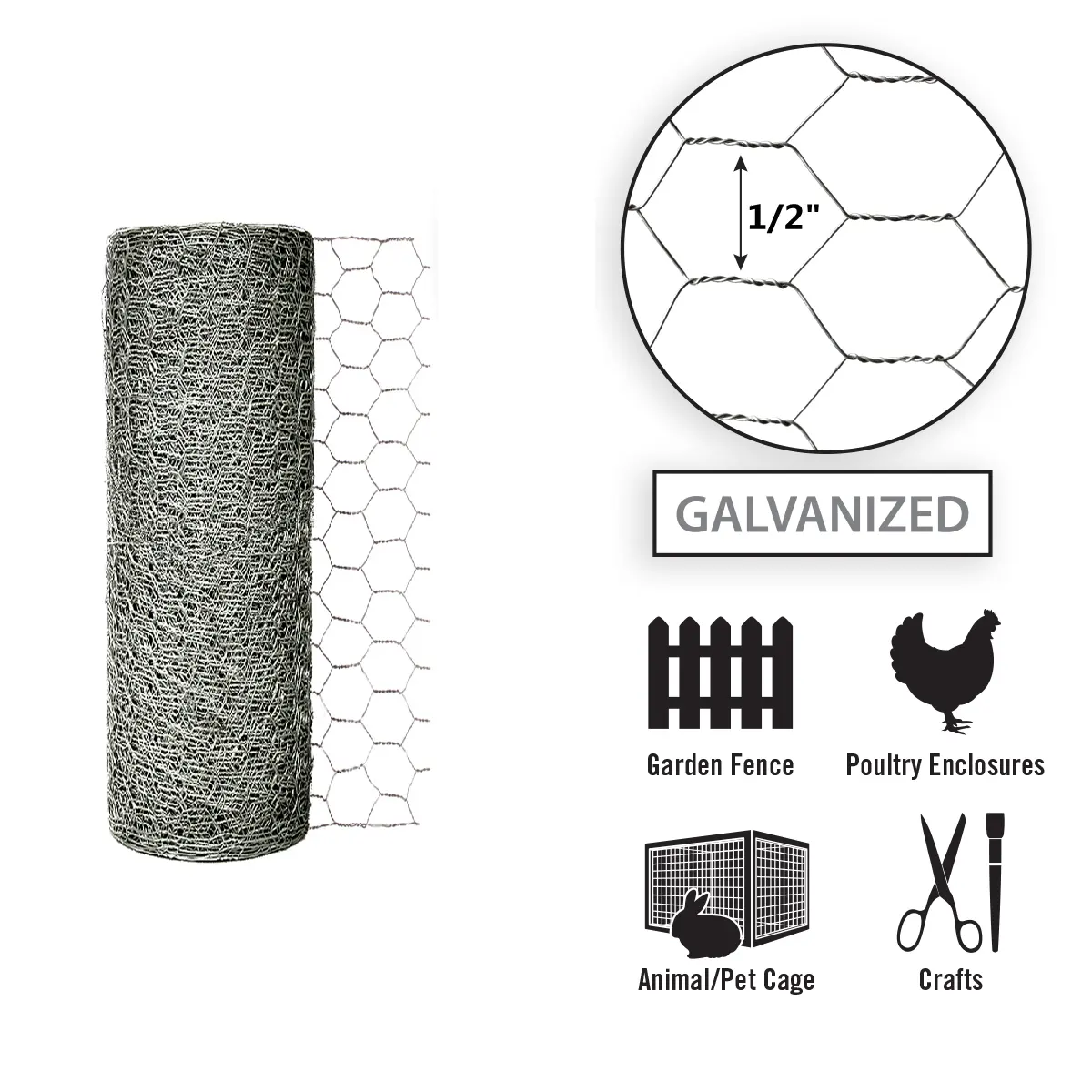 0.7mm 1/2 hexagonal wire mesh rolls MAX 2m width/ Chicken Rabbit cage/hexagonal wire netting by ISO factory