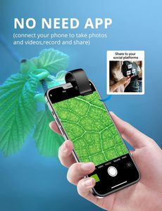 Objectif d'appareil photo mobile NOVISON le plus vendu, zoom 200x, microscope macro, lumière d'appoint rechargeable, verre optique, aluminium, compatible - Product Image 5