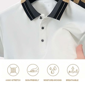 Camisa de Golf Formal de Alta Calidad para Hombre, Manga Corta de Verano, Antiarrugas, de Poliéster, con Botones, Cuello Transpirable, Tipo Polo - Product Image 3