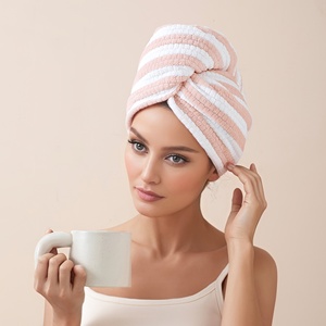 Chapeau de séchage des cheveux pour femmes, épaissi, absorbant, en polaire corail, pour adultes, séchage rapide - Product Image 3