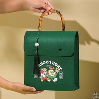 Nouveau sac fourre-tout ethnique haut de gamme en non-tissé personnalisé pour le Festival des Bateaux-Dragons, boîte cadeau Zongzi, style chinois