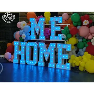 Customized Signs Bulb Letters With Joint Lit Open Sign Back Lighting 3d Wall Mounted Signage Display Led Logo Light