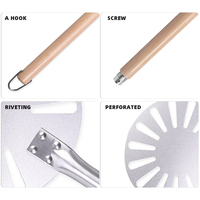 Ustensiles de cuisson Pelle à pizza ronde perforée Pelle en aluminium Poignée en bois détachable Pelle à pizza