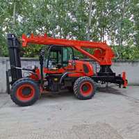 Chariot élévateur tout-terrain 4x4 2-en-1 de 5 tonnes et grue articulée pliante de 8 tonnes, machine de levage et de manutention tout-terrain